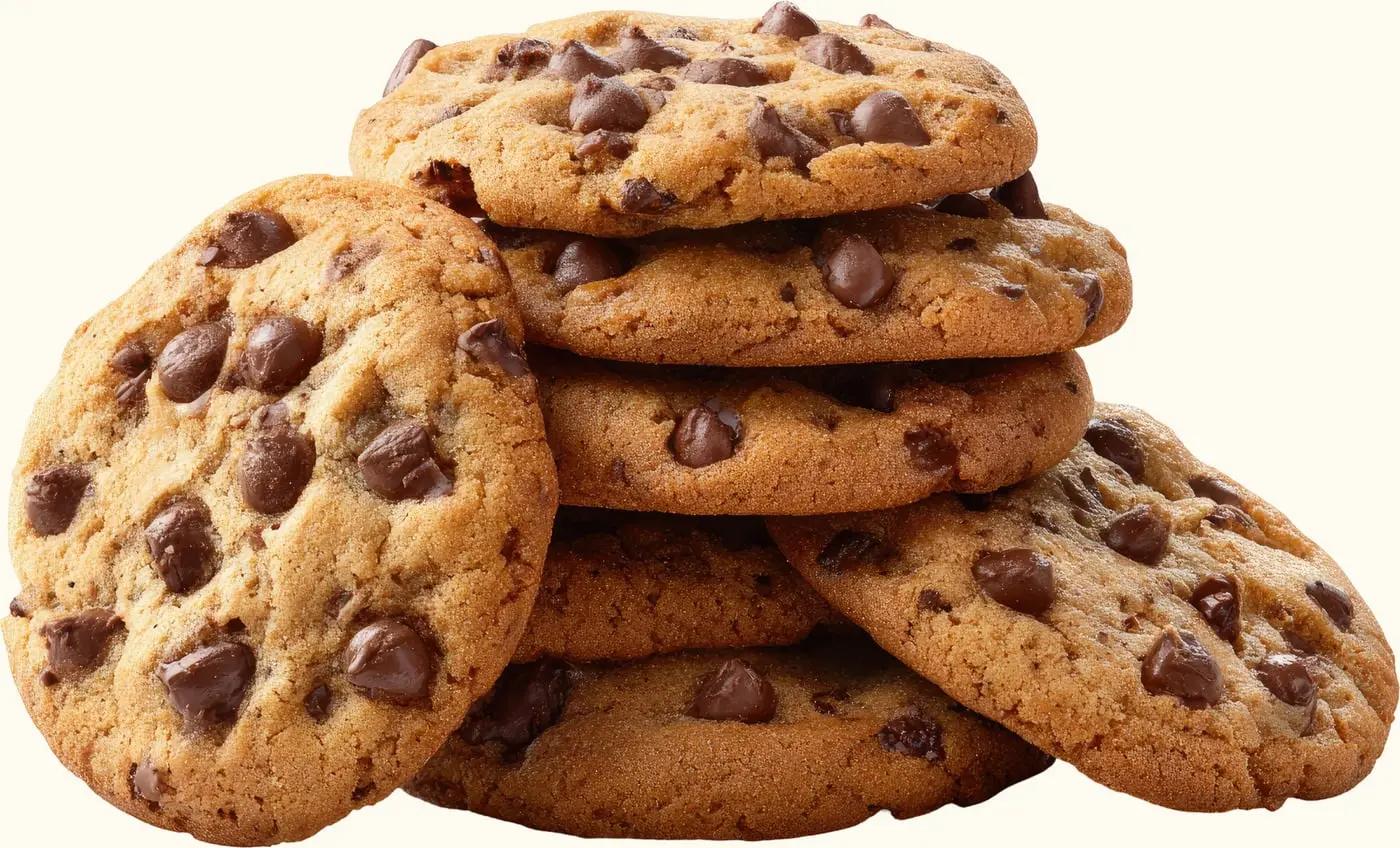A stack of chocolate chip cookies